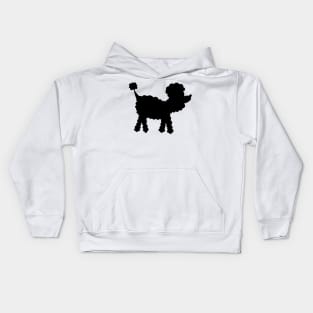 Poodle dog silhouette repeating design Kids Hoodie
